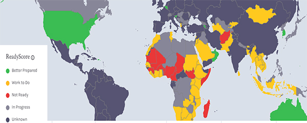 Epidémie : Une carte pour évaluer le degré de préparation des pays