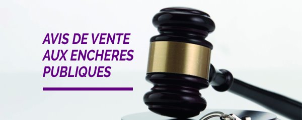 Vente aux enchères publiques par soumission cachetées